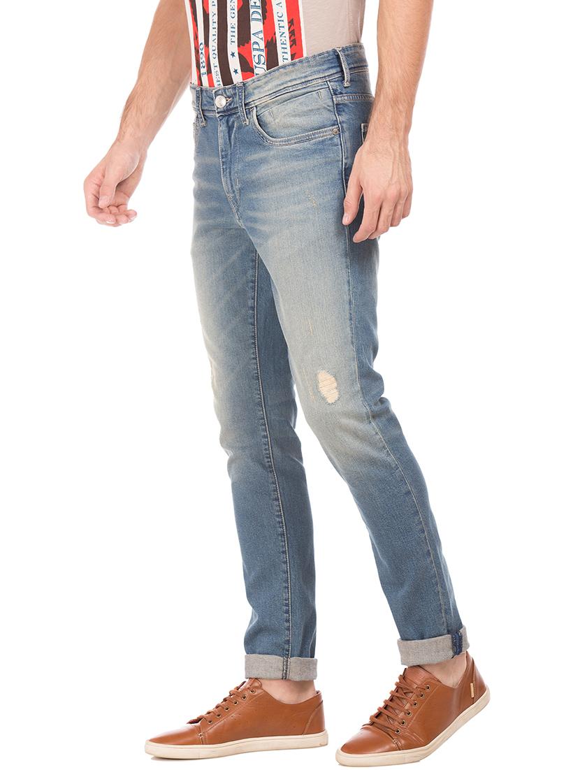 blue heavy washed ripped denim jeans - 17667969 - Zoom Image - 2