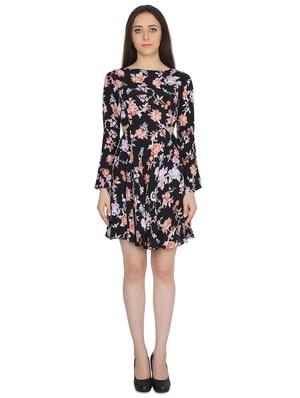 boat neck floral a-line dress - 17667980 - Standard Image - 4