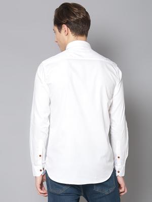 white solid casual shirt - 17668114 - Standard Image - 3