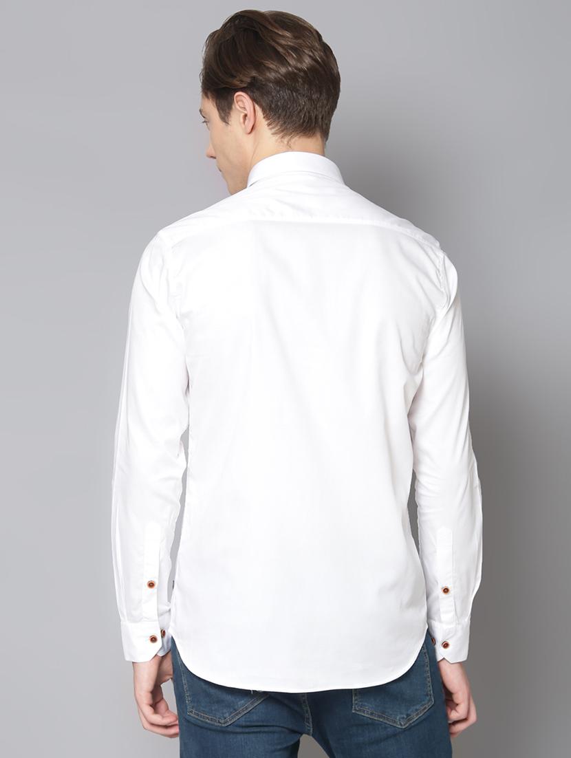 white solid casual shirt - 17668114 - Zoom Image - 3
