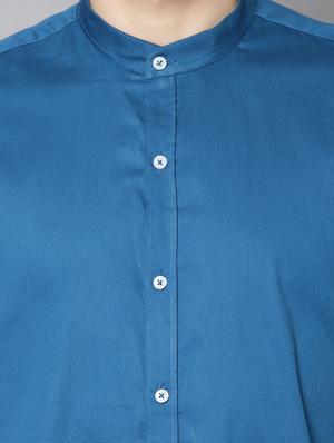 blue solid casual shirt - 17668120 - Standard Image - 5