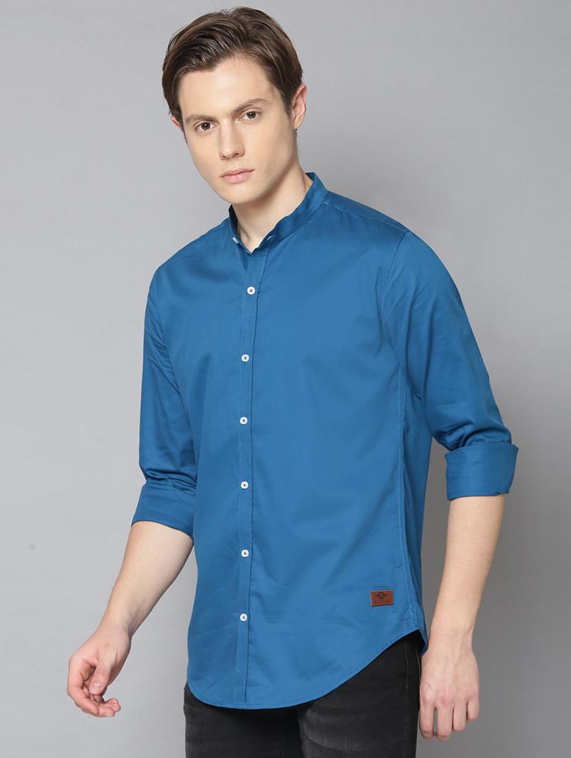 blue solid casual shirt - 17668120 - Zoom Image - 2