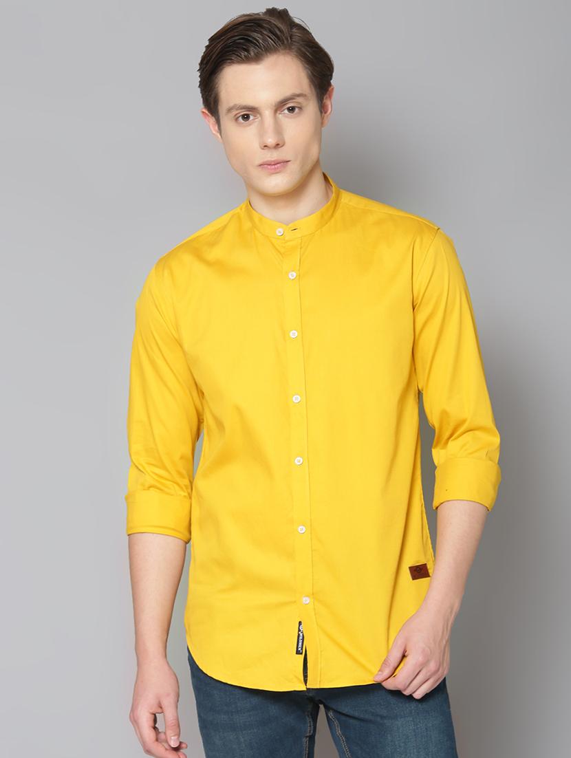 yellow solid casual shirt - 17668121 - Zoom Image - 1