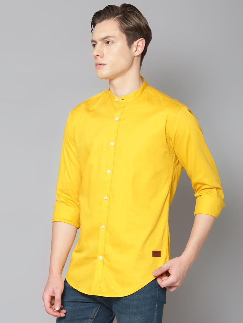 yellow solid casual shirt - 17668121 - Zoom Image - 2