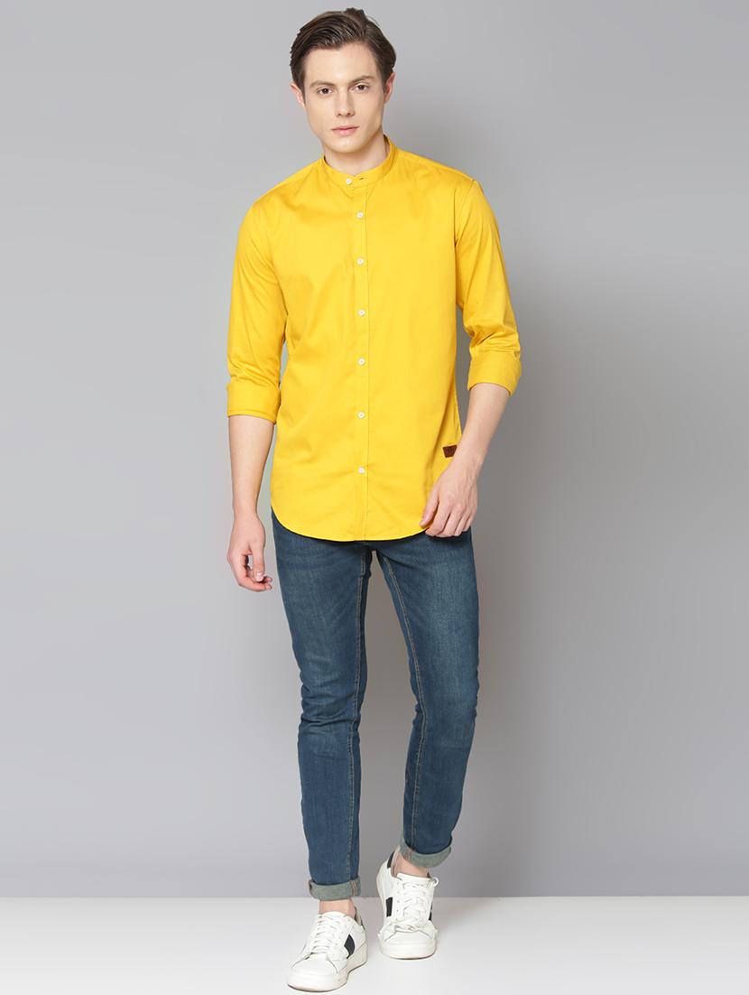 yellow solid casual shirt - 17668121 - Zoom Image - 4