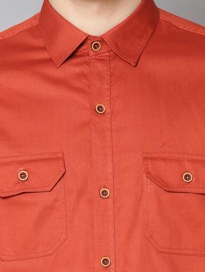 red solid casual shirt - 17668129 - Standard Image - 5