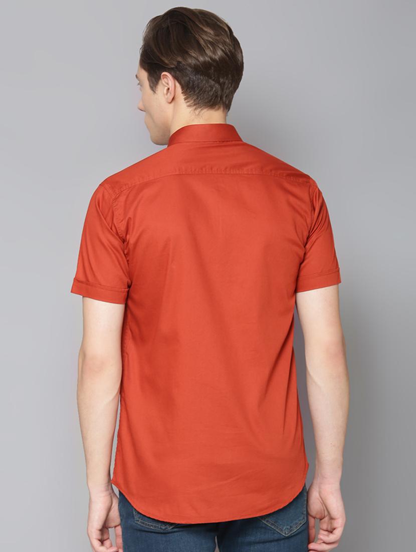 red solid casual shirt - 17668129 - Zoom Image - 3