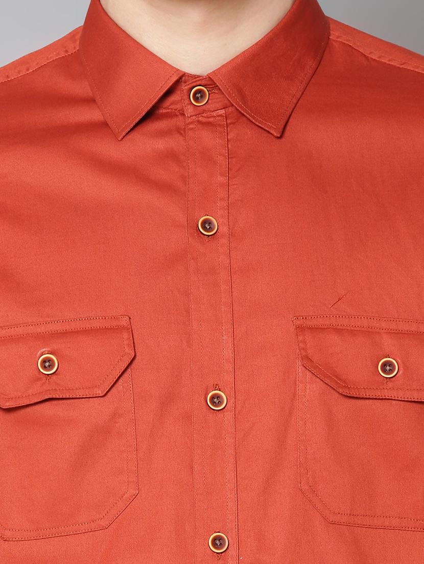 red solid casual shirt - 17668129 - Zoom Image - 5