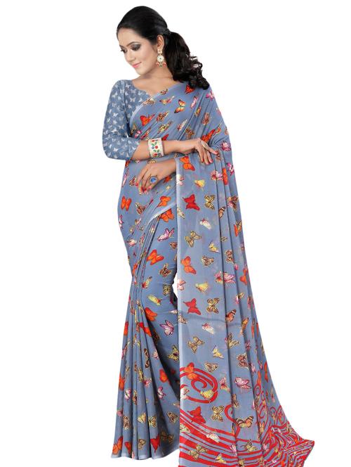 conversational printed saree with blouse - 17668331 - Standard Image - 1