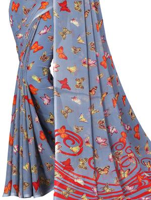 conversational printed saree with blouse - 17668331 - Standard Image - 4