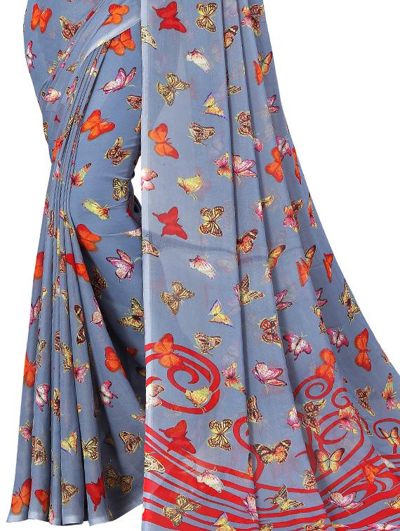 conversational printed saree with blouse - 17668331 - Zoom Image - 4