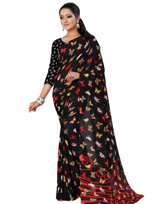 conversational printed saree with blouse - 17668336 - Standard Image - 1