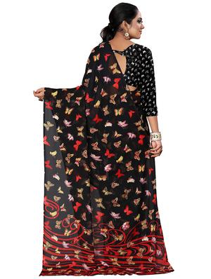 conversational printed saree with blouse - 17668336 - Standard Image - 2