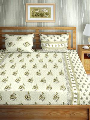 gracious double fitted sheet set king size cotton green colour - 17668438 - Standard Image - 2