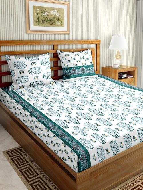 gracious double fitted sheet set king size cotton blue colour - 17668441 - Standard Image - 1