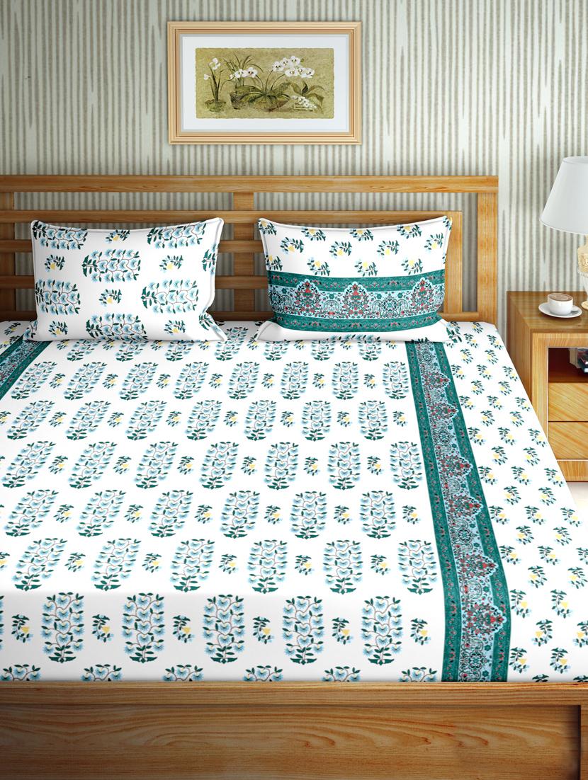gracious double fitted sheet set king size cotton blue colour - 17668441 - Zoom Image - 2