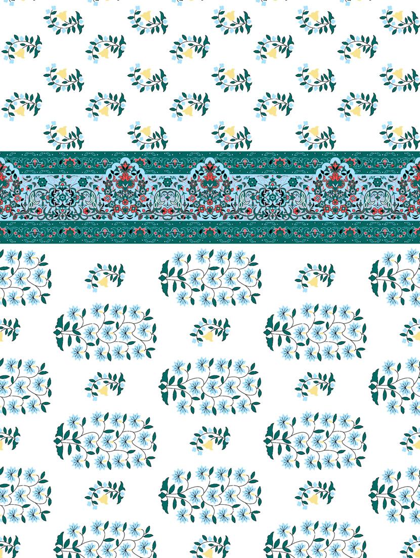 gracious double fitted sheet set king size cotton blue colour - 17668441 - Zoom Image - 3