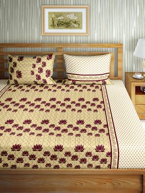 gracious double fitted sheet set king size cotton yellow colour - 17668445 - Standard Image - 2