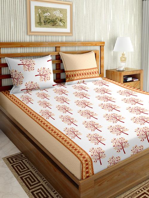 gracious double fitted sheet set king size cotton brown colour - 17668453 - Standard Image - 1