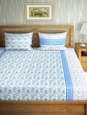 gracious double fitted sheet set king size cotton blue colour - 17668458 - Standard Image - 2