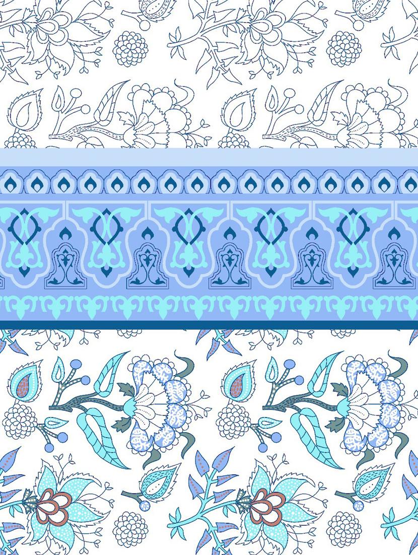 gracious double fitted sheet set king size cotton blue colour - 17668458 - Zoom Image - 3