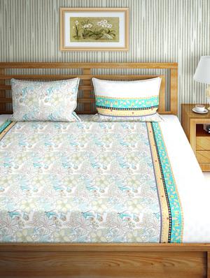 gracious double fitted sheet set king size cotton blue colour - 17668469 - Standard Image - 2