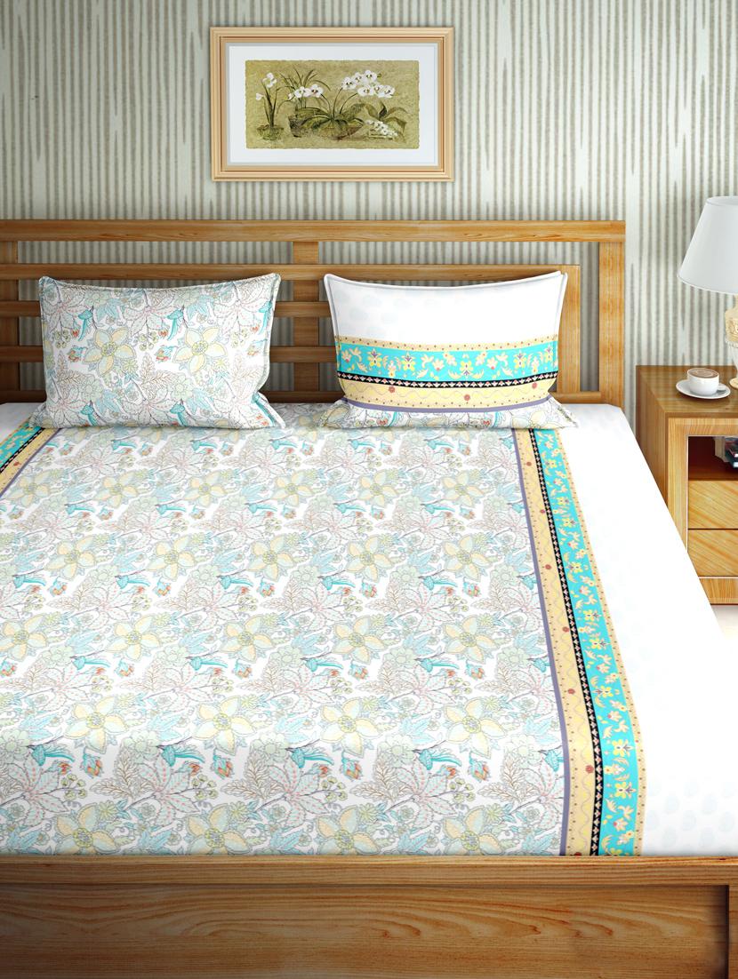 gracious double fitted sheet set king size cotton blue colour - 17668469 - Zoom Image - 2