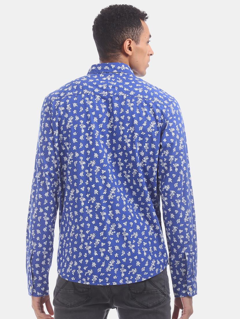 blue printed casual shirt - 17668493 - Zoom Image - 3