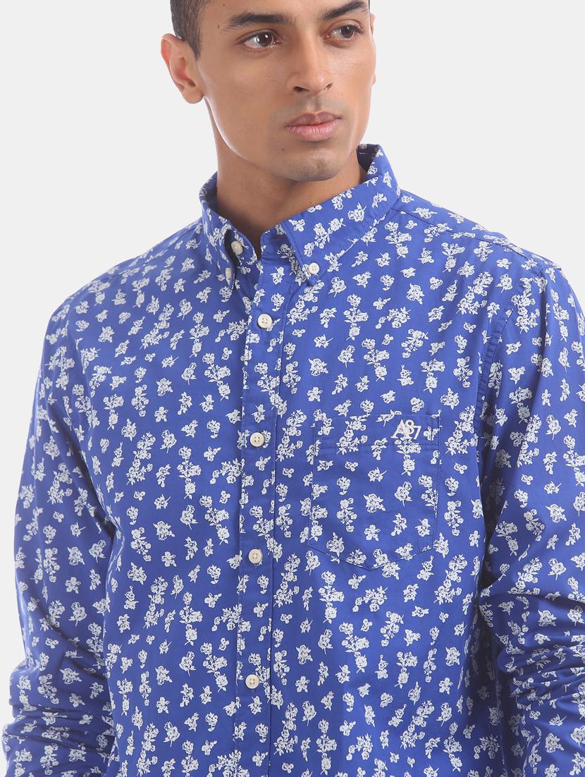blue printed casual shirt - 17668493 - Zoom Image - 5