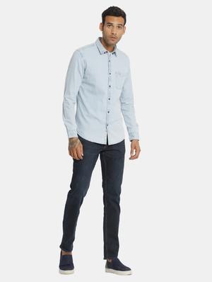 blue solid casual shirt - 17668548 - Standard Image - 4