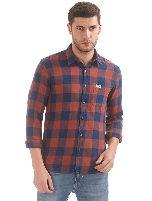 blue checkered casual shirt - 17668549 - Standard Image - 1
