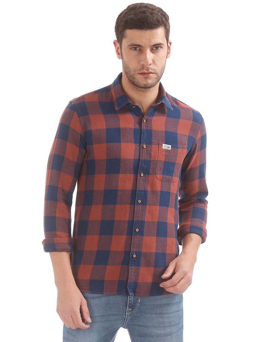 blue checkered casual shirt - 17668549 - Zoom Image - 1