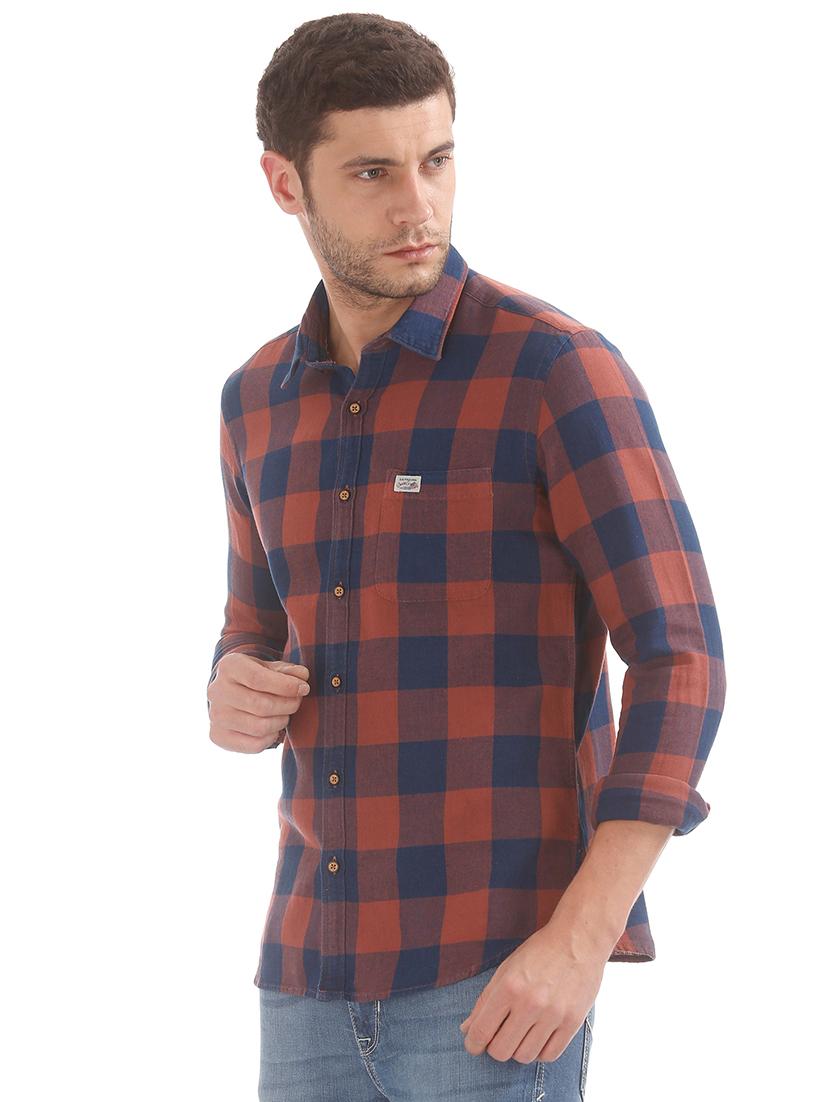 blue checkered casual shirt - 17668549 - Zoom Image - 2