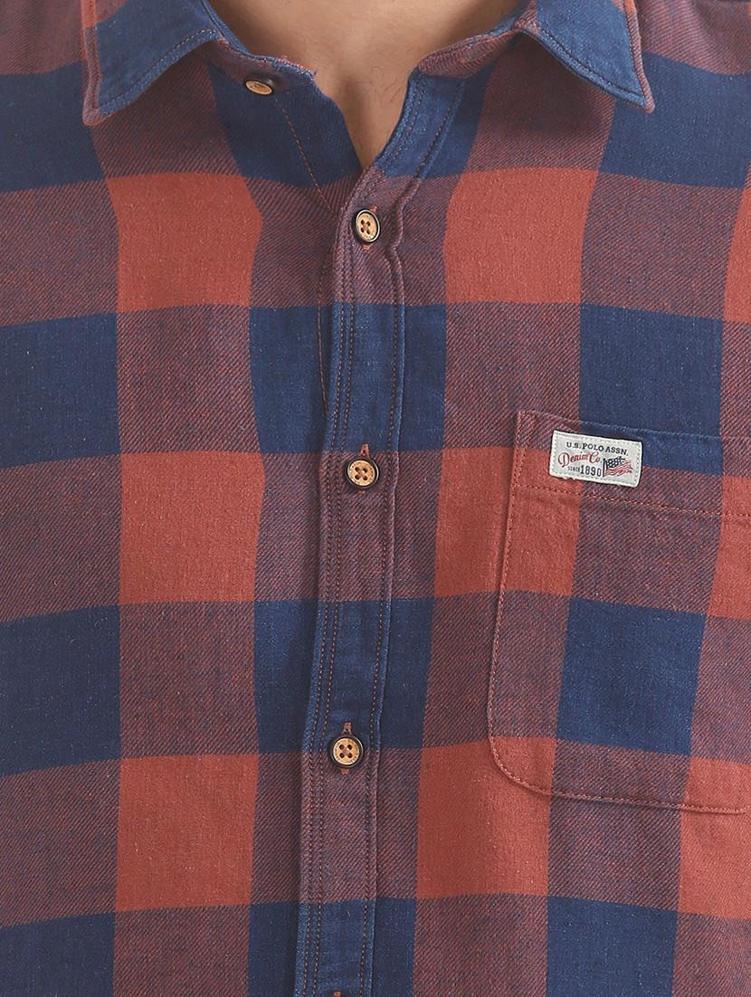 blue checkered casual shirt - 17668549 - Zoom Image - 5