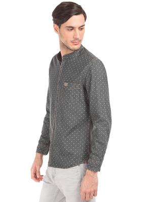 grey printed casual shirt - 17668556 - Standard Image - 2