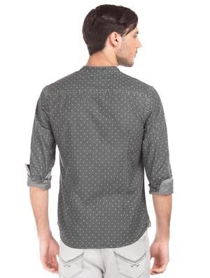 grey printed casual shirt - 17668556 - Standard Image - 3