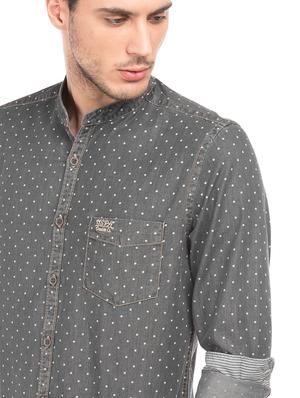 grey printed casual shirt - 17668556 - Standard Image - 5