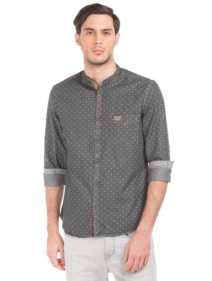 grey printed casual shirt - 17668556 - Zoom Image - 1