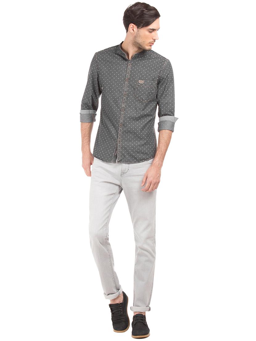 grey printed casual shirt - 17668556 - Zoom Image - 4