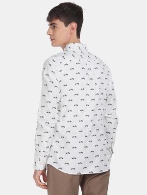 white printed casual shirt - 17668572 - Standard Image - 2