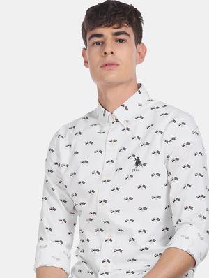 white printed casual shirt - 17668572 - Standard Image - 4