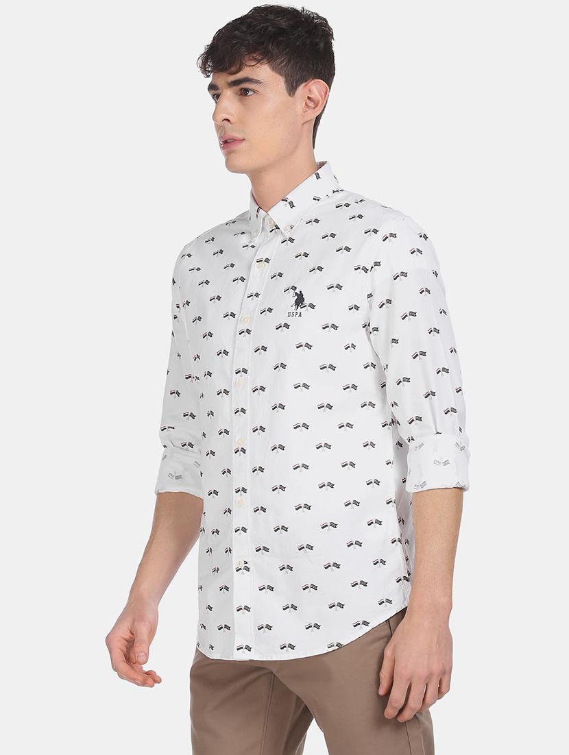 white printed casual shirt - 17668572 - Zoom Image - 1