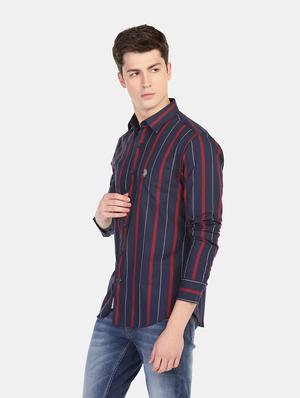 blue striped casual shirt - 17668587 - Standard Image - 2
