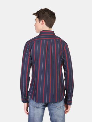 blue striped casual shirt - 17668587 - Standard Image - 3