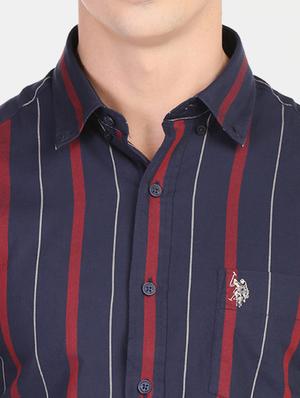 blue striped casual shirt - 17668587 - Standard Image - 5