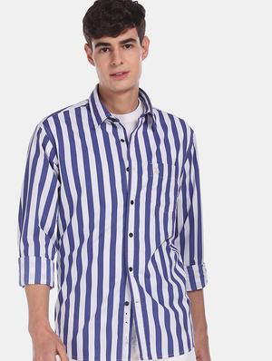 blue striped casual shirt - 17668591 - Standard Image - 3