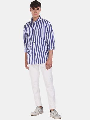 blue striped casual shirt - 17668591 - Standard Image - 4