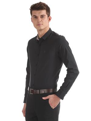 black solid formal shirt - 17668597 - Standard Image - 2