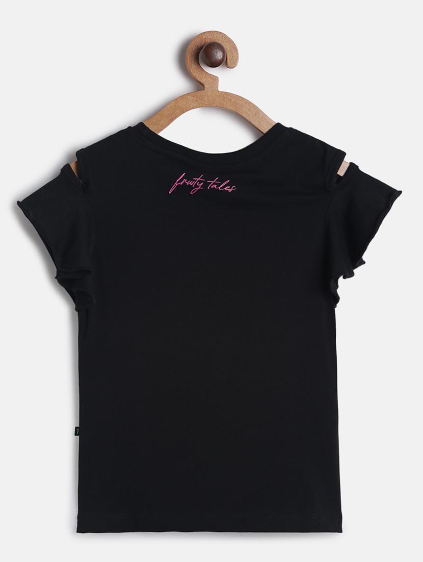 black cotton blend regular tee - 17668602 - Zoom Image - 2