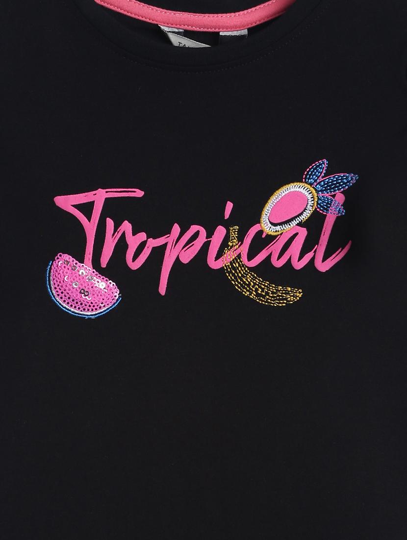 black cotton blend regular tee - 17668602 - Zoom Image - 3